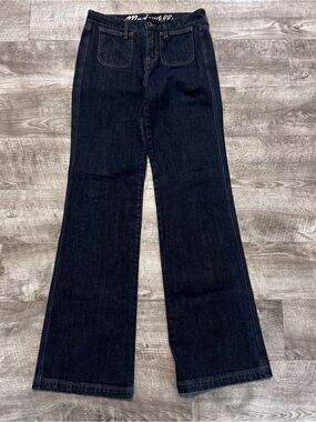 Madewell Patch Pocket Wide Leg Sailor Style Dark Denim Jeans Womens Sz. 26